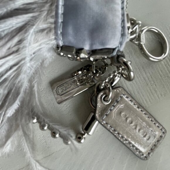 COACH POPPY OSTRICH FEATHER CLUTCH SPECIAL EDITION SILVER/GRAY #18731 PREOWNED - Picture 16 of 16